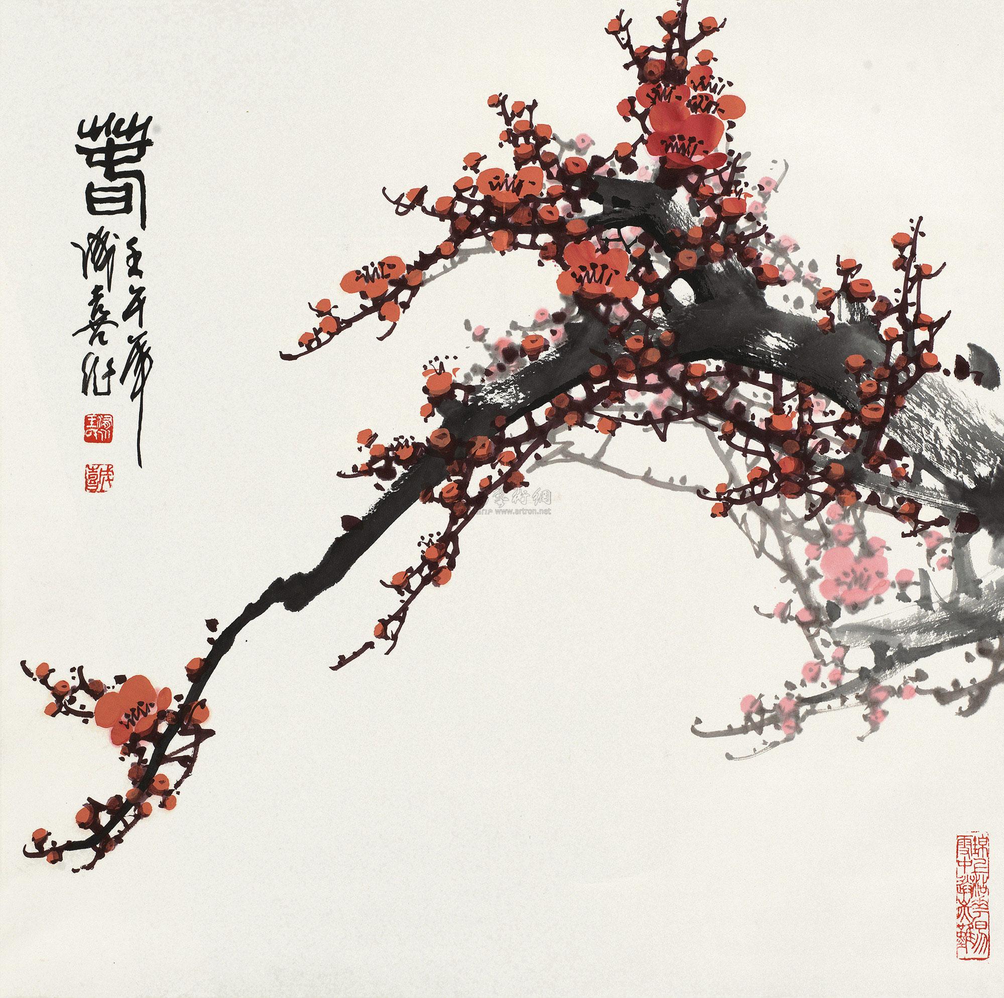 0129 2002年作 春 立轴 设色纸本