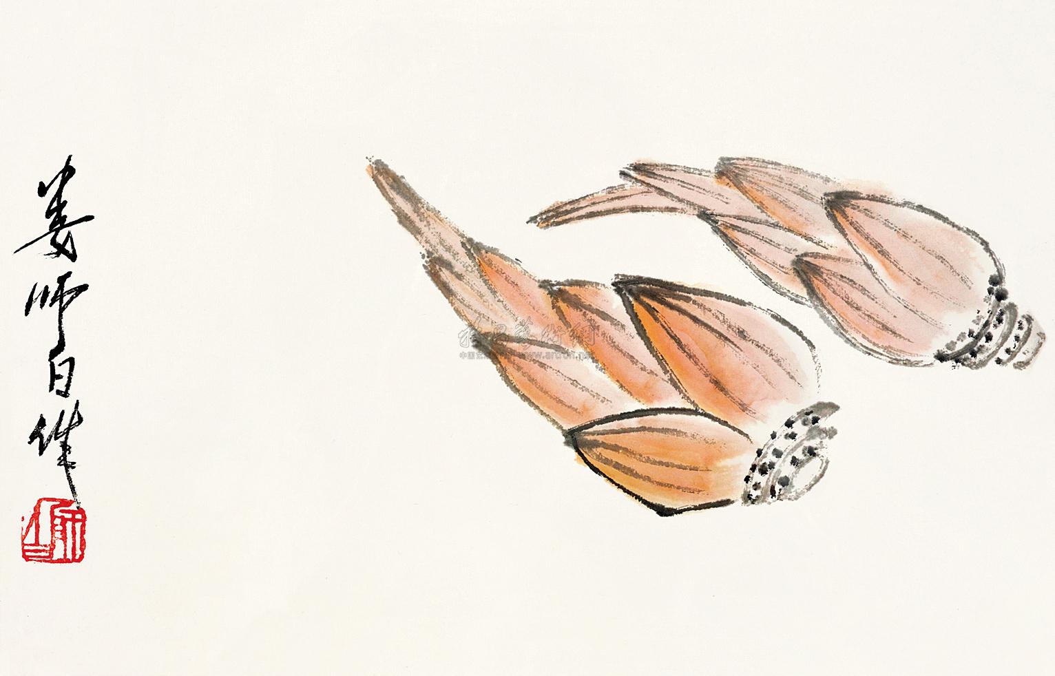 水竹芋的水墨画图片