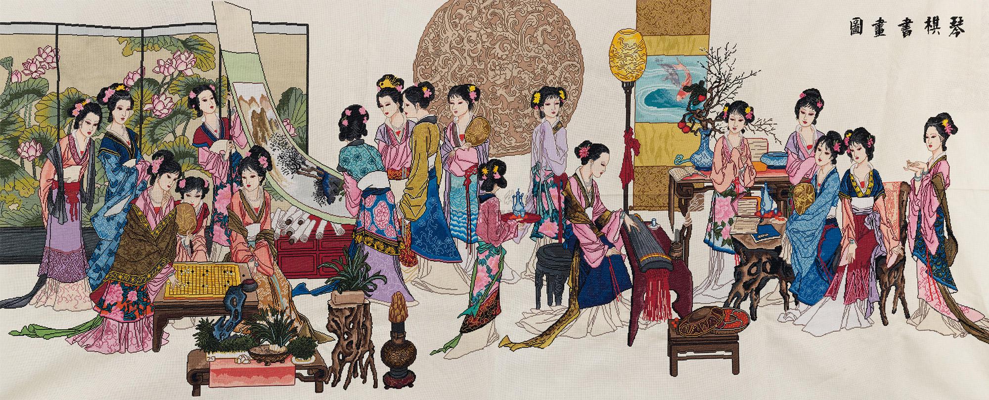 2321 十字绣《琴棋书画》(局部)