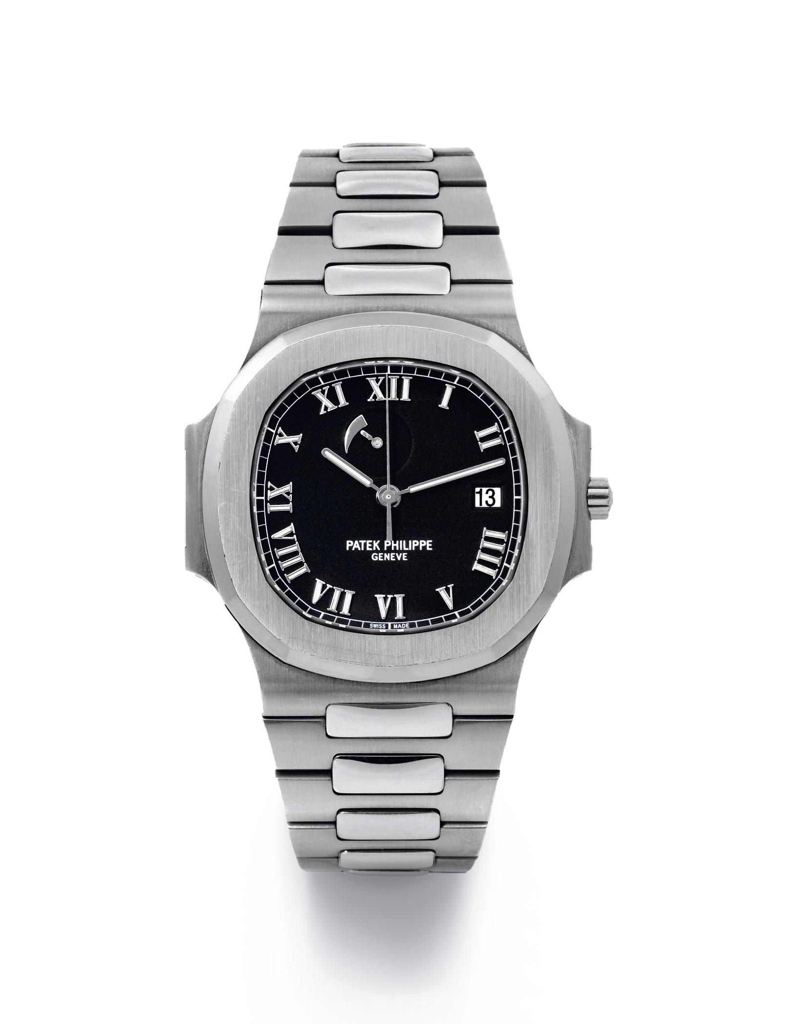 3318 百达翡丽 型号3710 不锈钢 自动上弦腕表 日期,动力储存显示