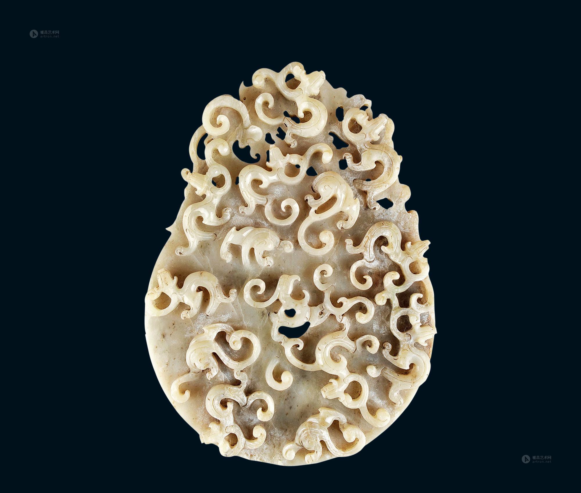 1419 明 高浮雕九龙玉璧