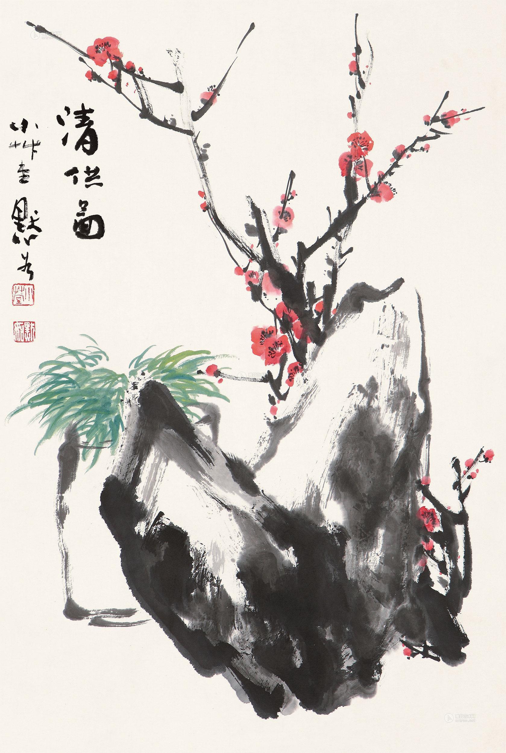 0190 清供图 镜心 设色纸本