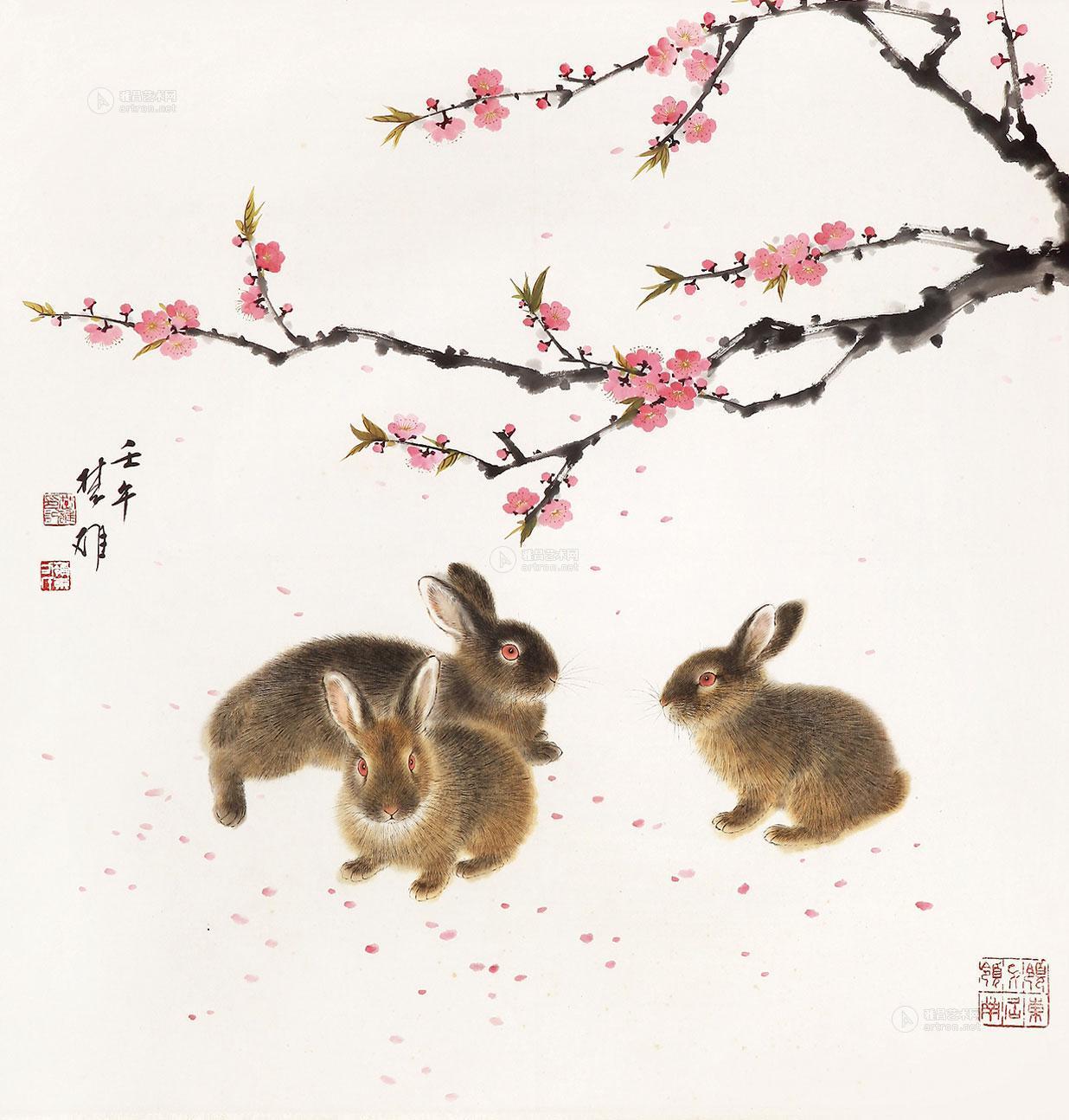 0438 兔子 立轴 纸本