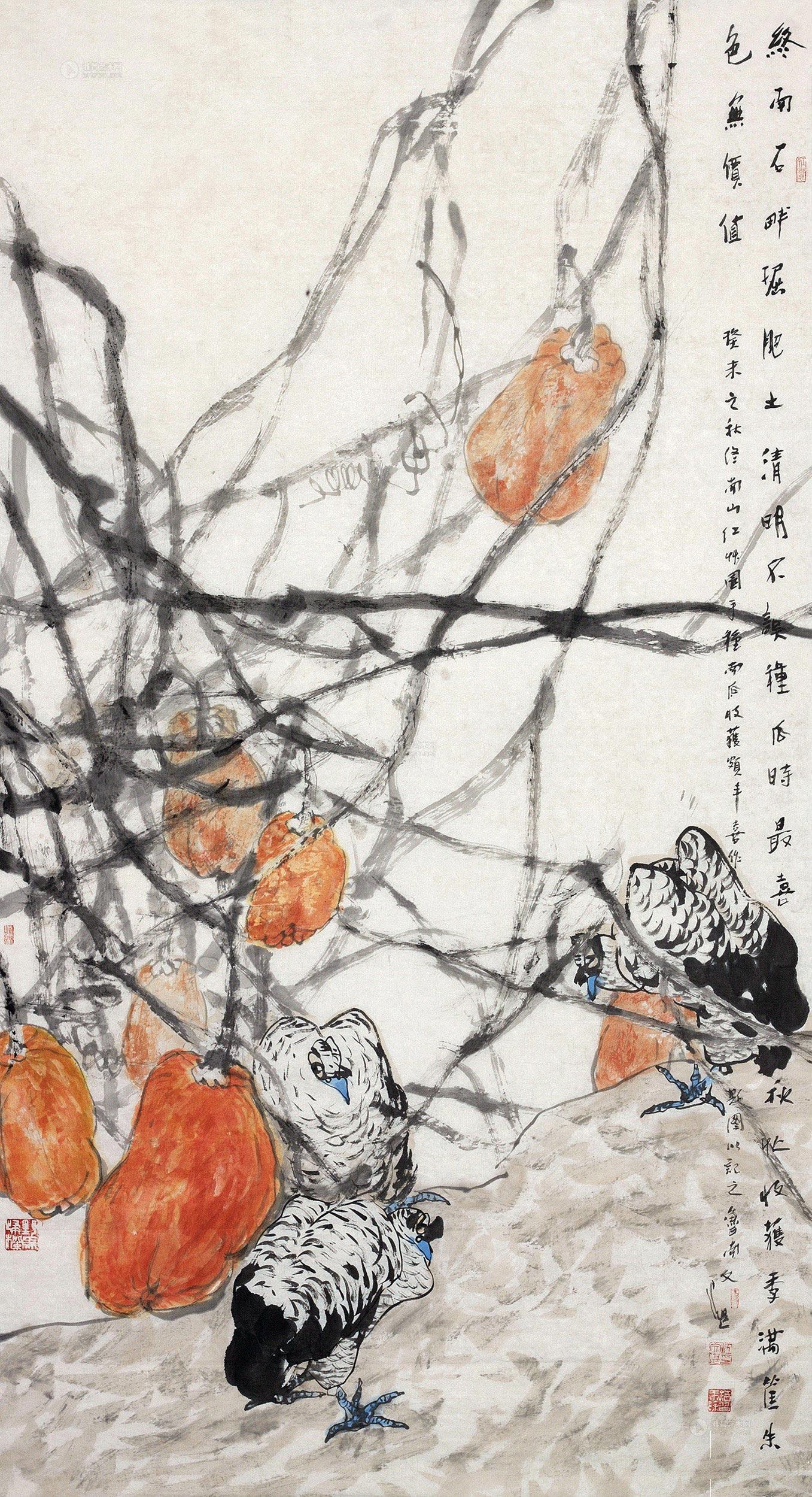 0135 金瓜 软片 设色纸本