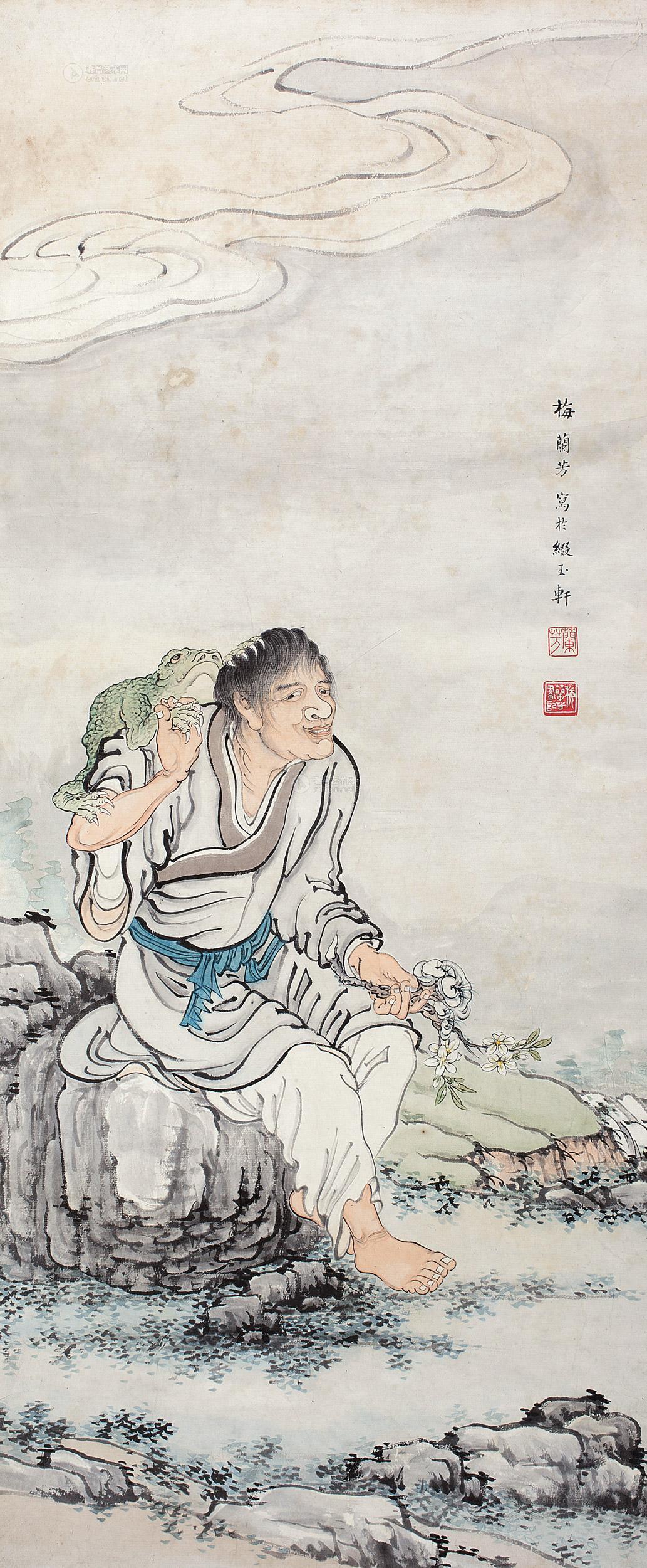 0090 刘海戏金蟾 立轴 纸本