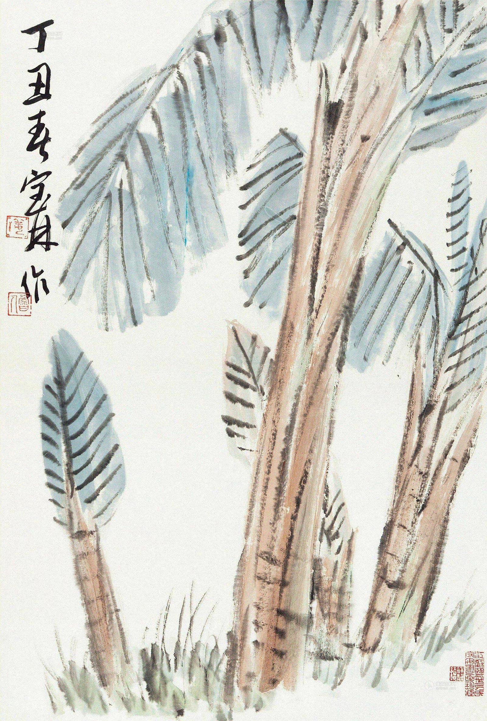 0044 1997年作 芭蕉图 立轴 设色纸本