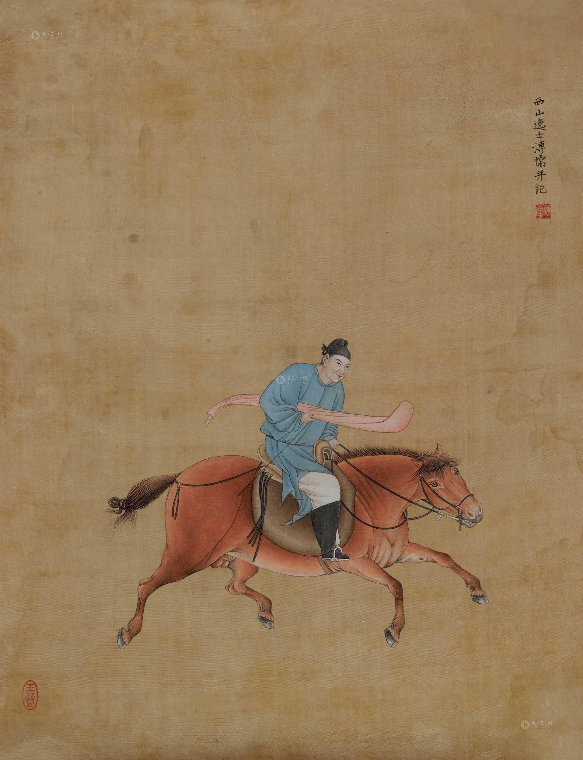 2092 马球图 镜心 设色纸本