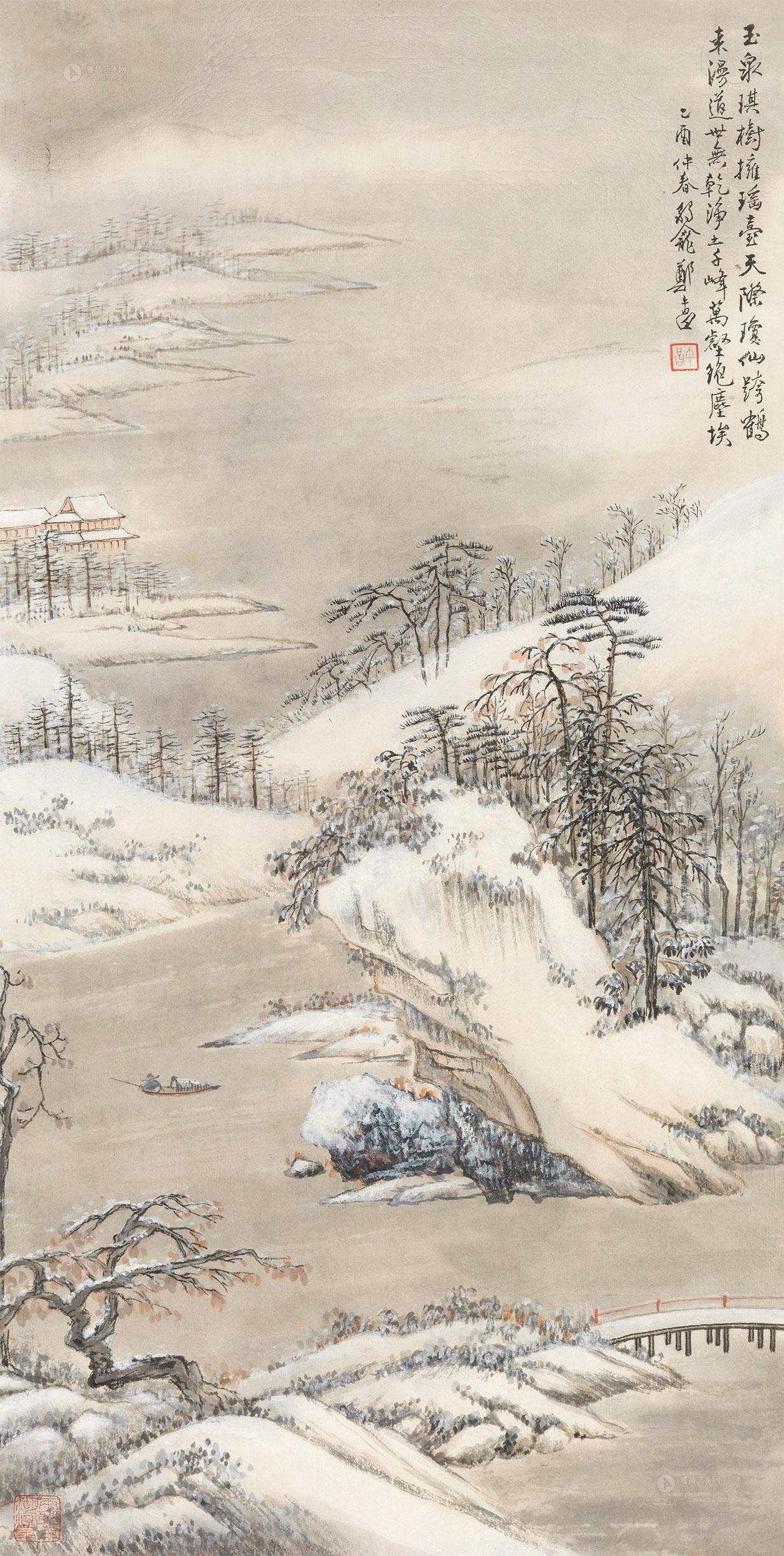 【雪景山水 镜心 纸本】拍卖品_图片_价格_鉴赏_绘画_雅昌艺术品拍卖