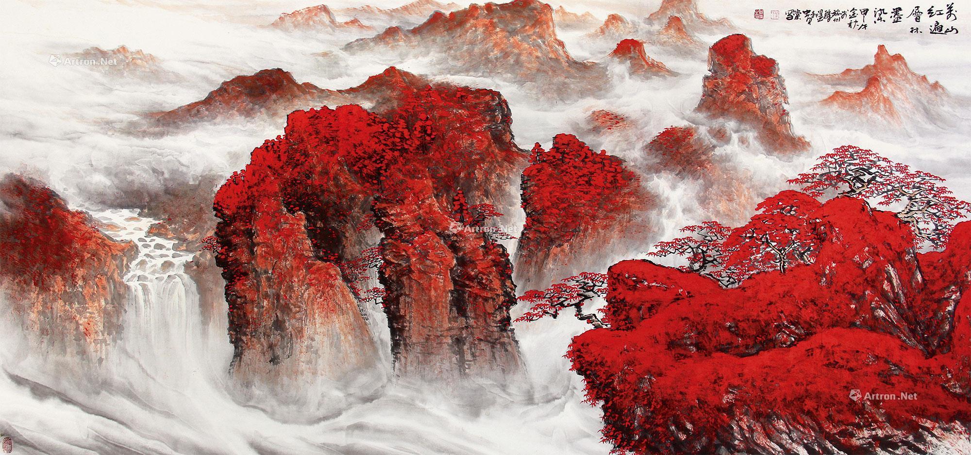 万里江山一片红高清图图片