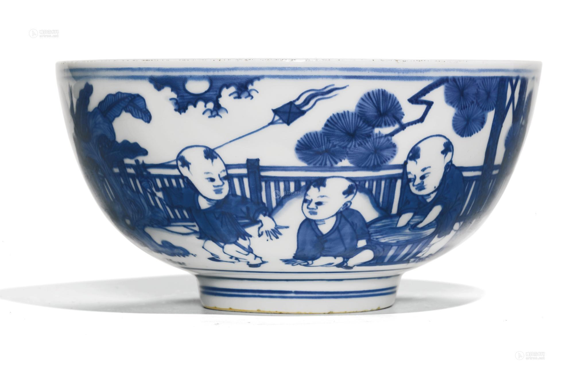 【明嘉靖/万历 青花婴戏图盌】拍卖品_图片_价格_鉴赏_明代青花瓷器