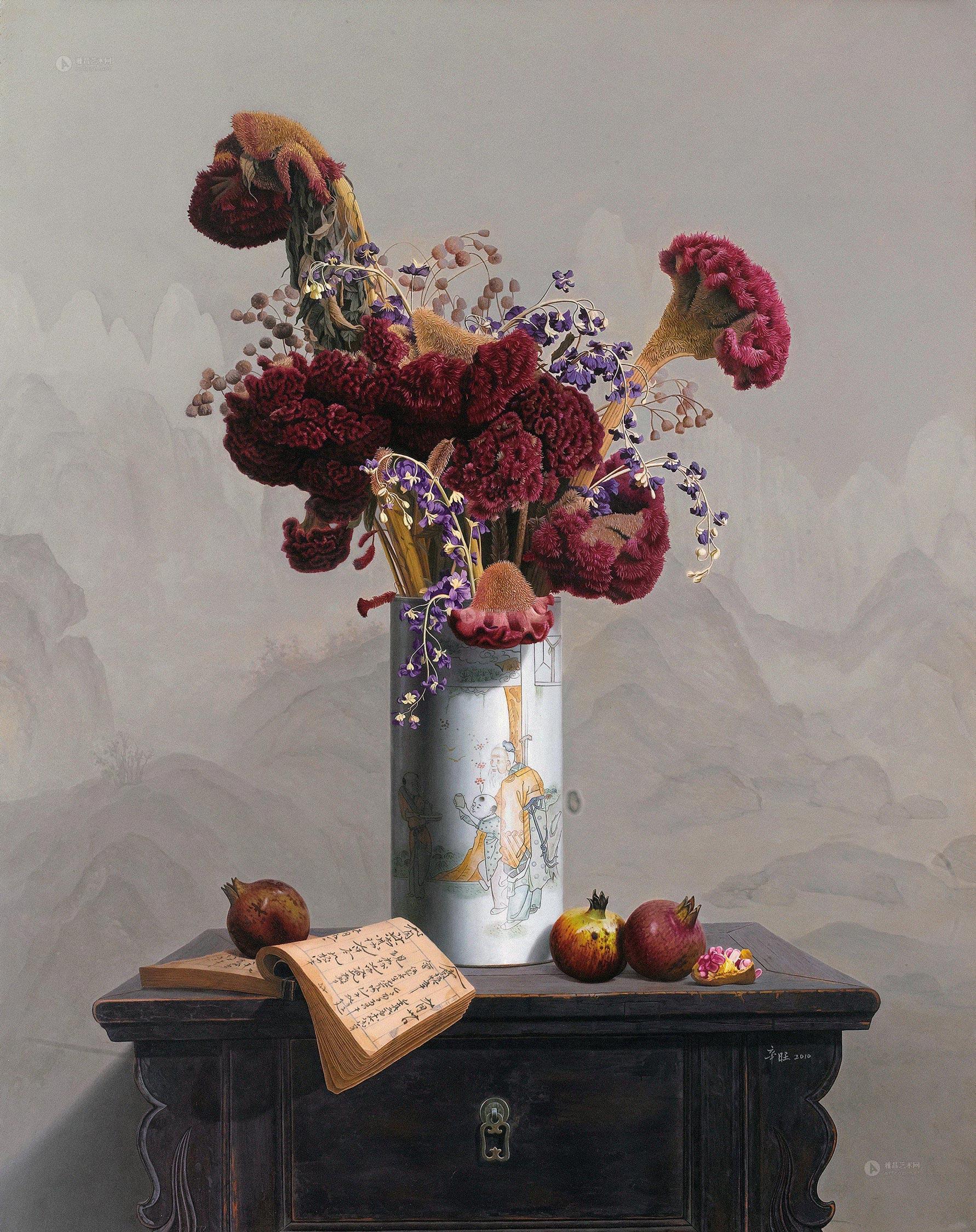【2010年作 鸡冠花 布面油画】拍卖品_图片_价格_鉴赏_油画_雅昌艺术