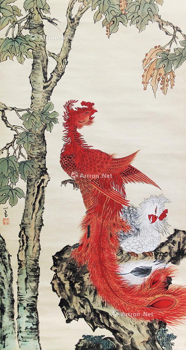 【双凤图 立轴 设色纸本】拍卖品_图片_价格_鉴赏_绘画_雅昌艺术品