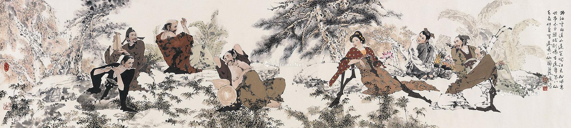 【2012年作 八仙图 镜心 设色纸本】拍卖品_图片_价格_鉴赏_绘画_雅昌
