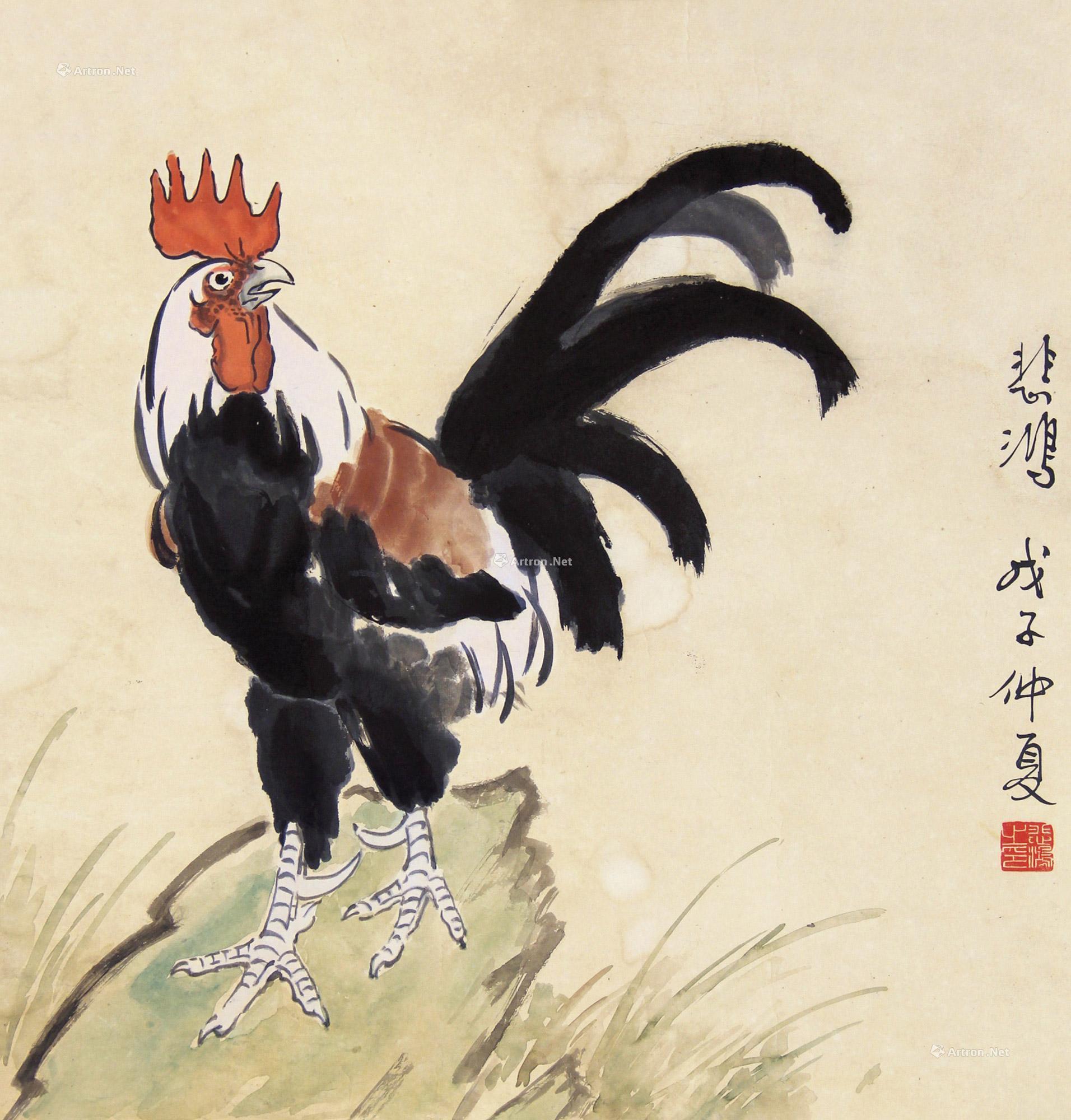 0036 大鸡图 镜芯 纸本