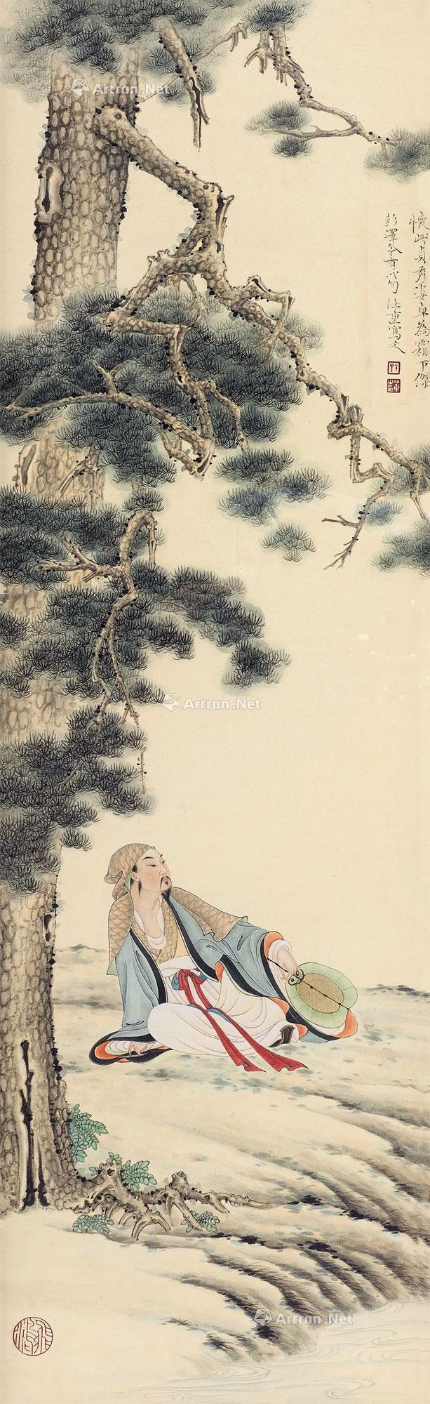 0786 松荫高仕图 设色纸本