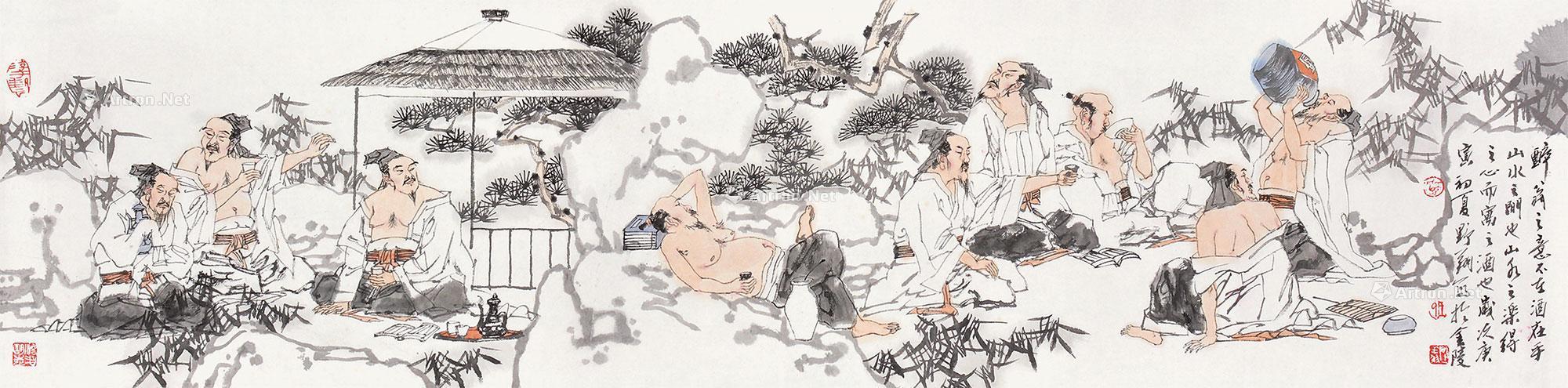 0031 2010年作 醉翁之意不在酒 软片 设色纸本