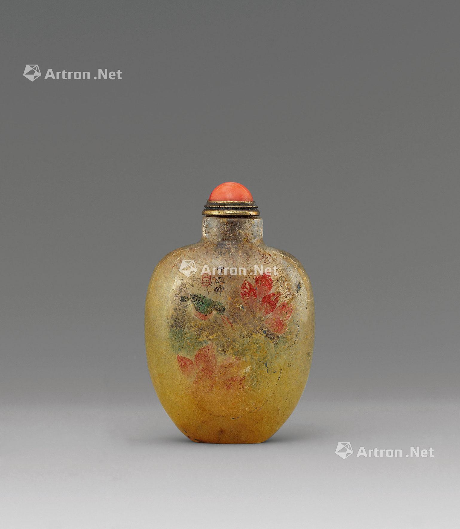 【清末 丁二仲内绘花鹤鼻烟壶】拍卖品_图片_价格_鉴赏_内画类_雅昌