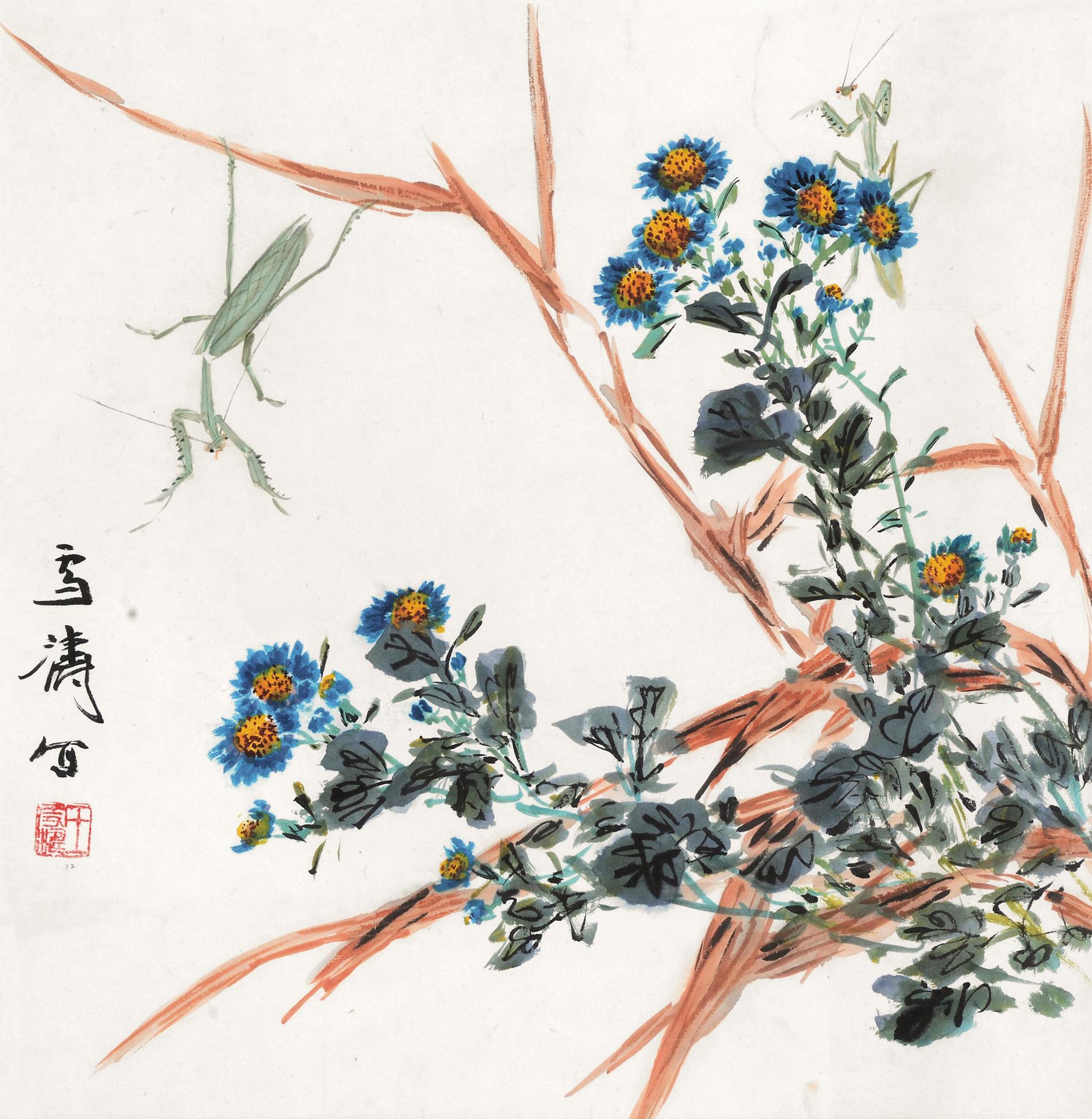 【不嫌风力 镜心 设色纸本】拍卖品_图片_价格_鉴赏_绘画_雅昌艺术品