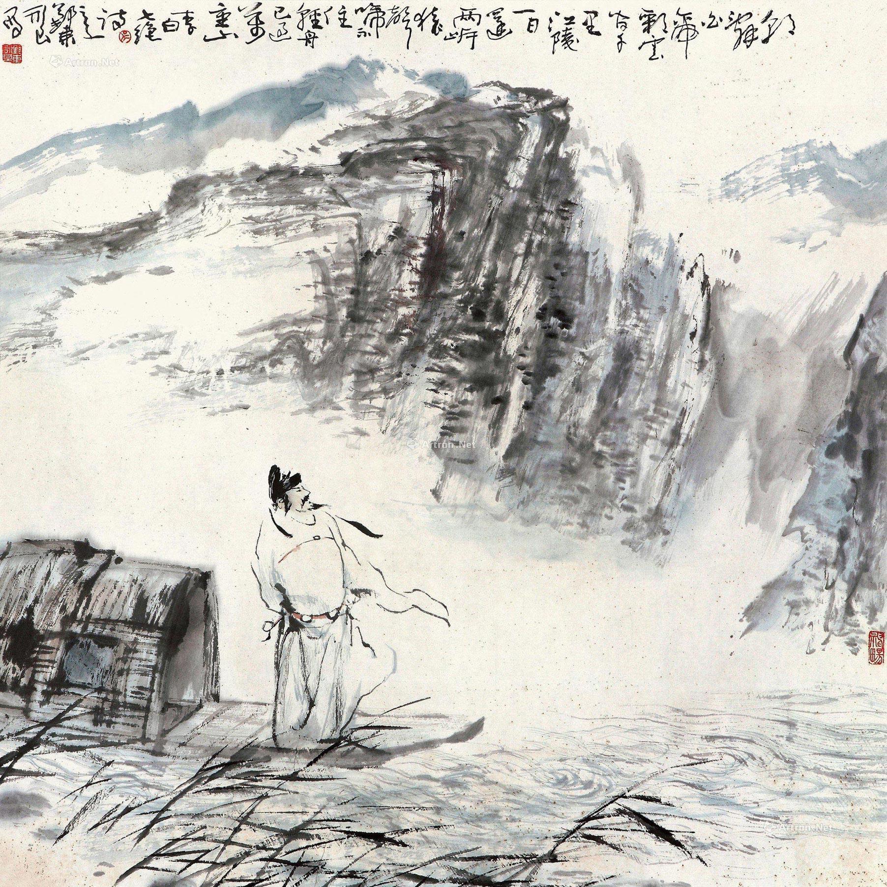 0198 李白诗意 镜片 纸本