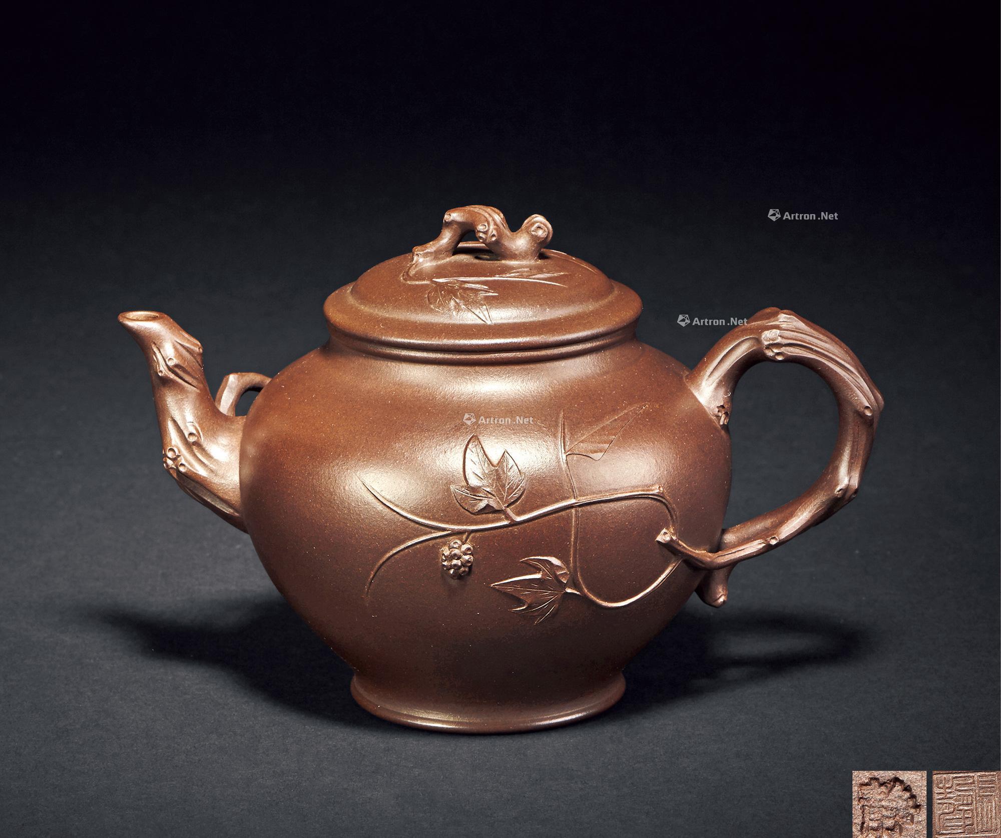【80年代 张静 葡萄报春壶】拍卖品_图片_价格_鉴赏_紫砂_雅昌艺术品