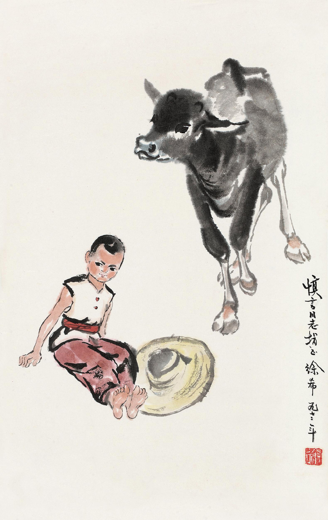 3131 牧牛图 镜心 设色纸本