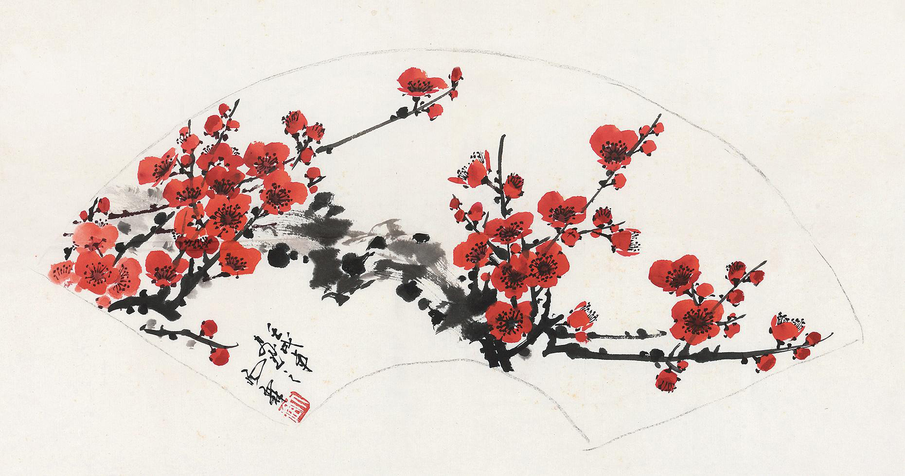 4088 梅花 镜心 设色纸本