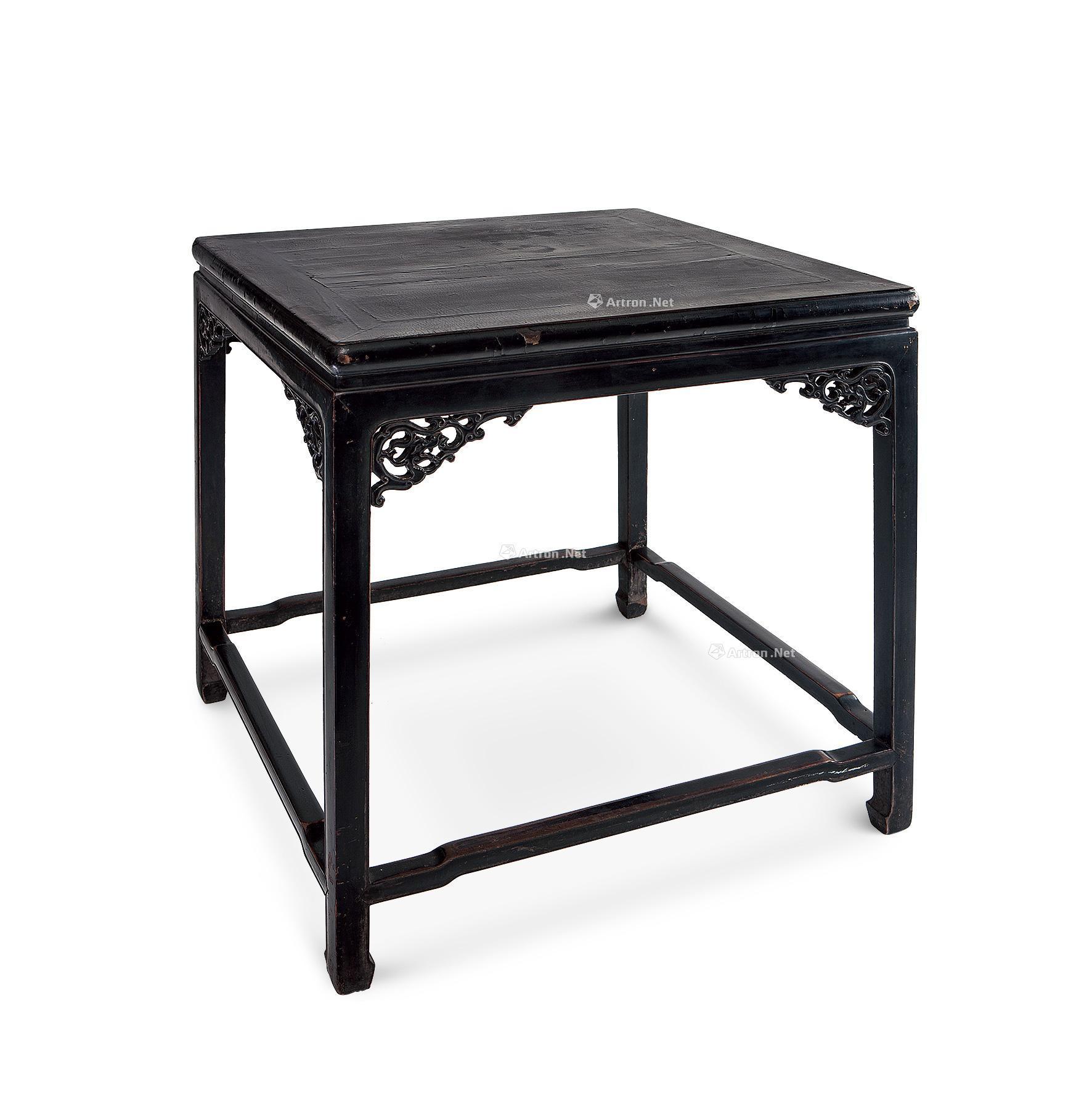 【清代 黑漆方桌】拍卖品_图片_价格_鉴赏_古典家具其它_雅昌艺术品拍