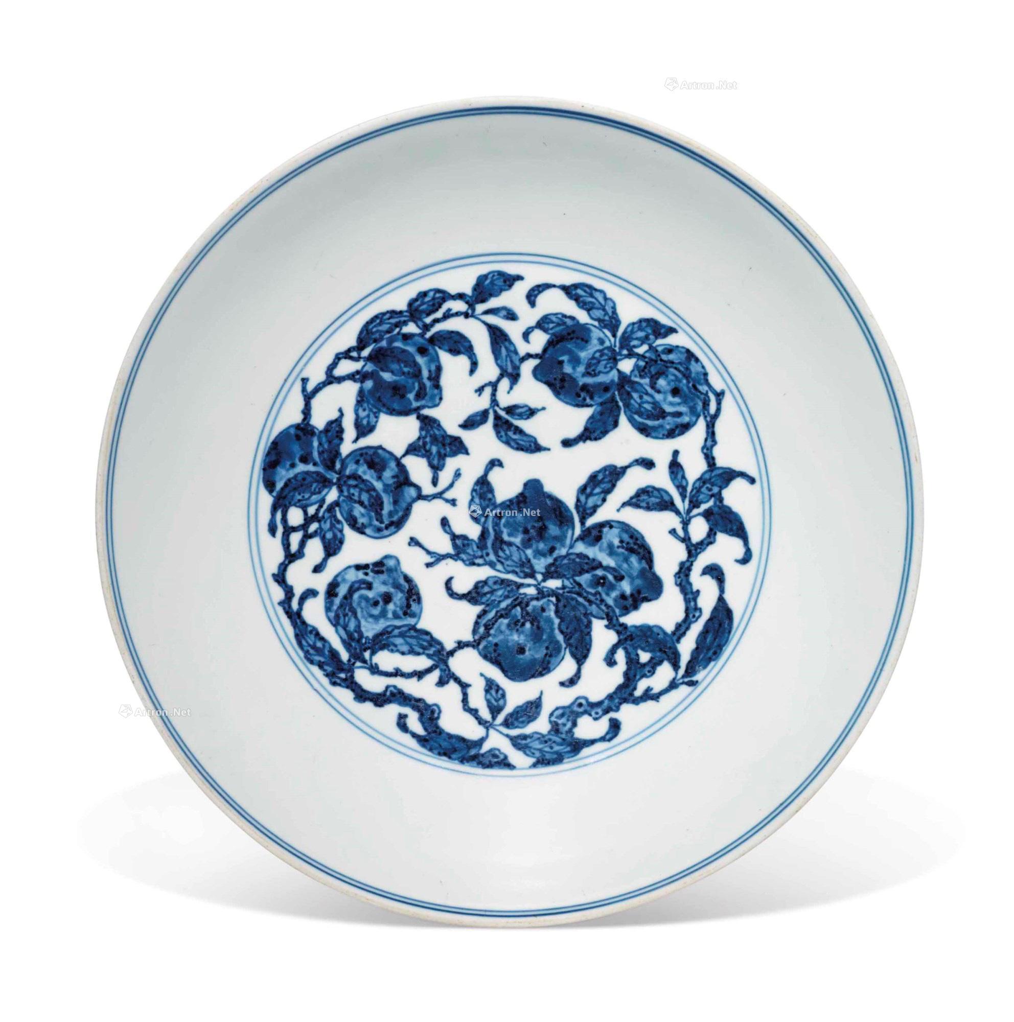 【清乾隆 青花九桃纹盘】拍卖品_图片_价格_鉴赏_清代青花瓷器_雅昌