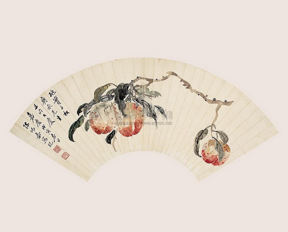 118 清 桃实千秋 扇面