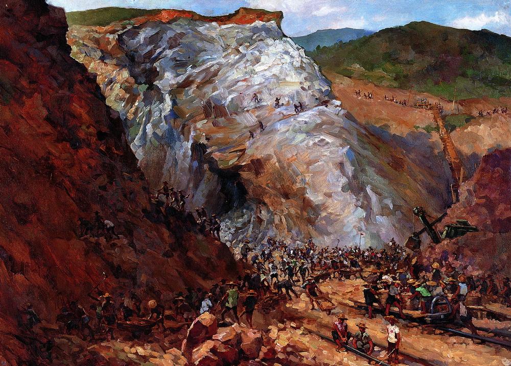 【开山辟路 油彩 画布】拍卖品_图片_价格_鉴赏_油画_雅昌艺术品拍卖