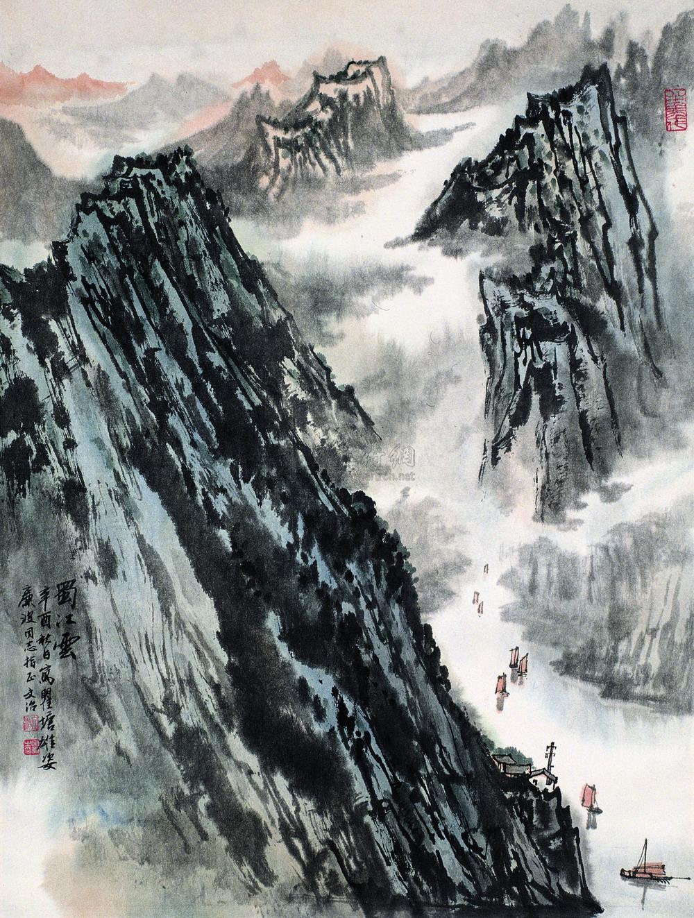 【蜀江云 立轴 设色纸本】拍卖品_图片_价格_鉴赏
