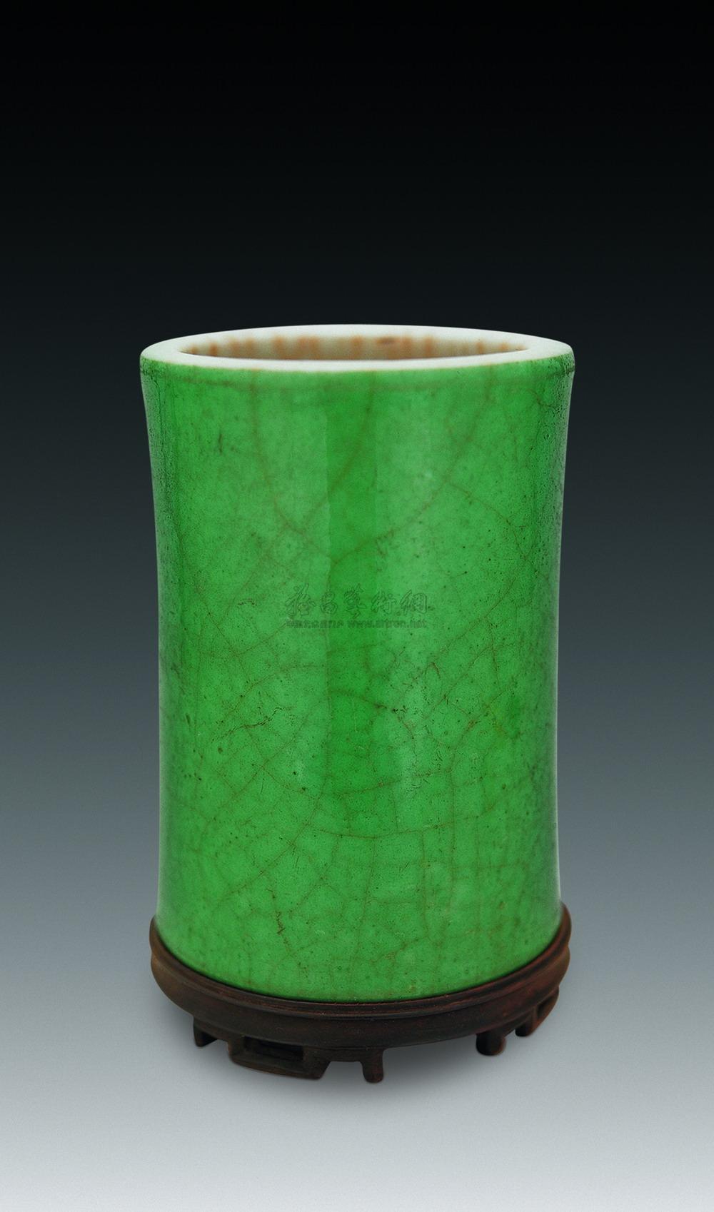 【清康熙 绿釉笔筒】拍卖品_图片_价格_鉴赏_清代单色釉瓷器_雅昌艺术