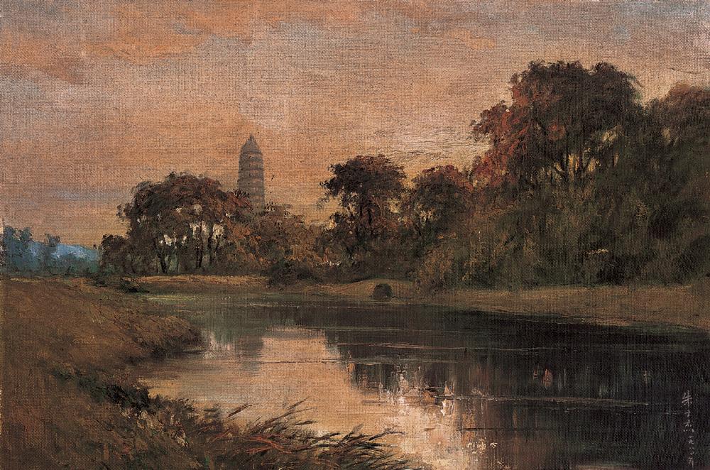 西湖白塔风景 油彩布面】拍卖品_图片_价格_鉴赏_油画_雅昌艺术品拍卖