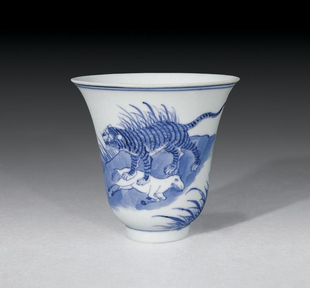 【清光绪 青花虎纹杯】拍卖品_图片_价格_鉴赏_清代青花瓷器_雅昌艺术