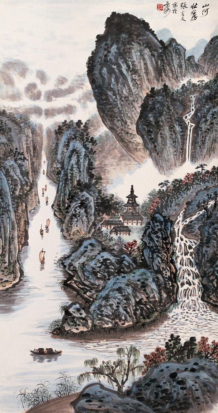 0231 山河壮丽 立轴 设色纸本