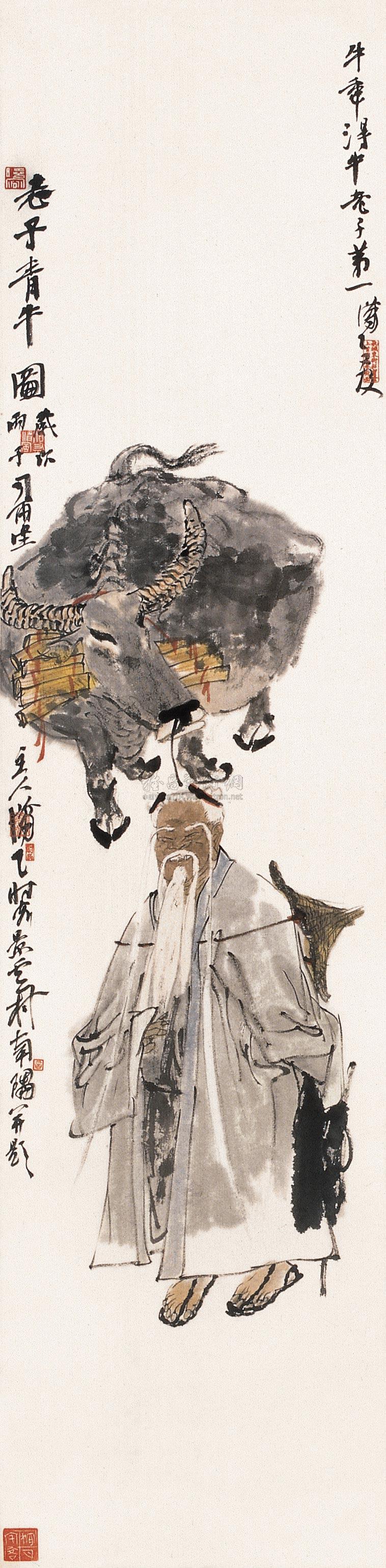 0674 老子青牛 立轴 设色纸本