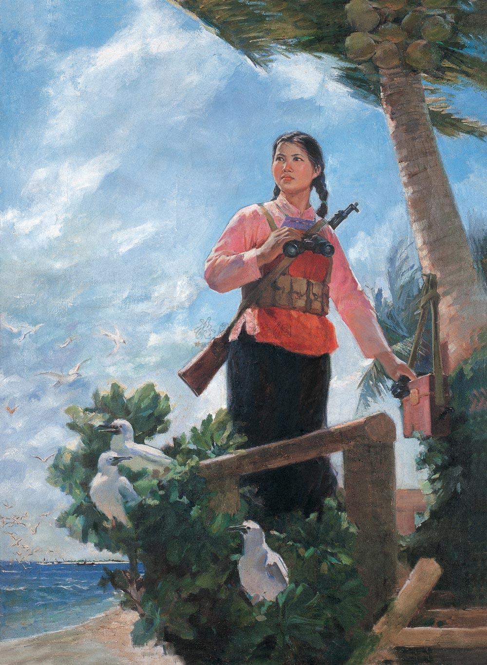 【1974年作 西沙女民兵 油彩布面】拍卖品_图片_价格_鉴赏_油画_雅昌