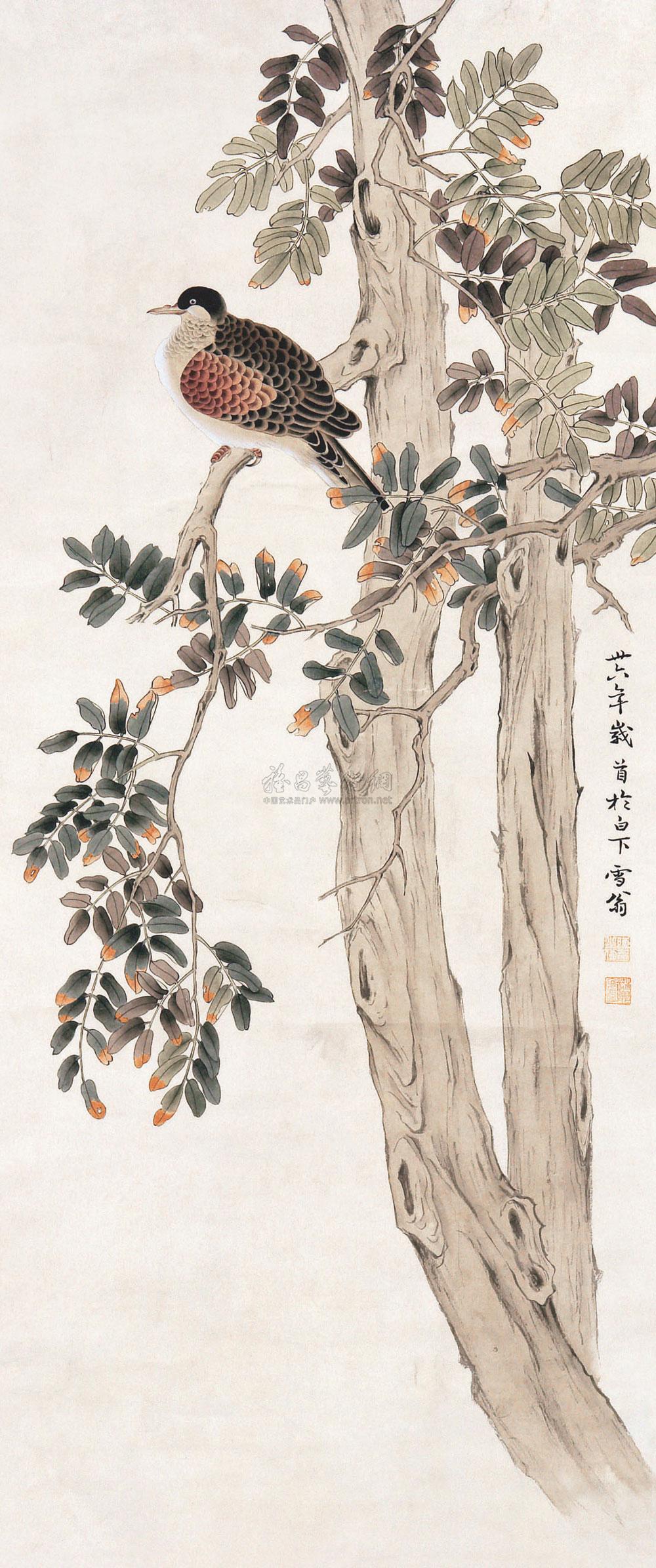 0361 雪翁 立轴 设色纸本