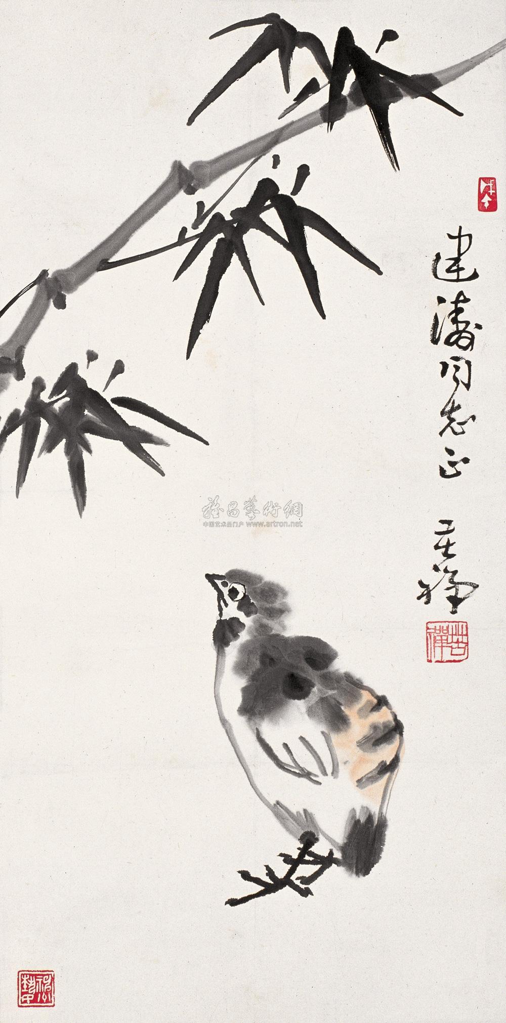 1058 1978年作 竹鸡 镜心 设色纸本