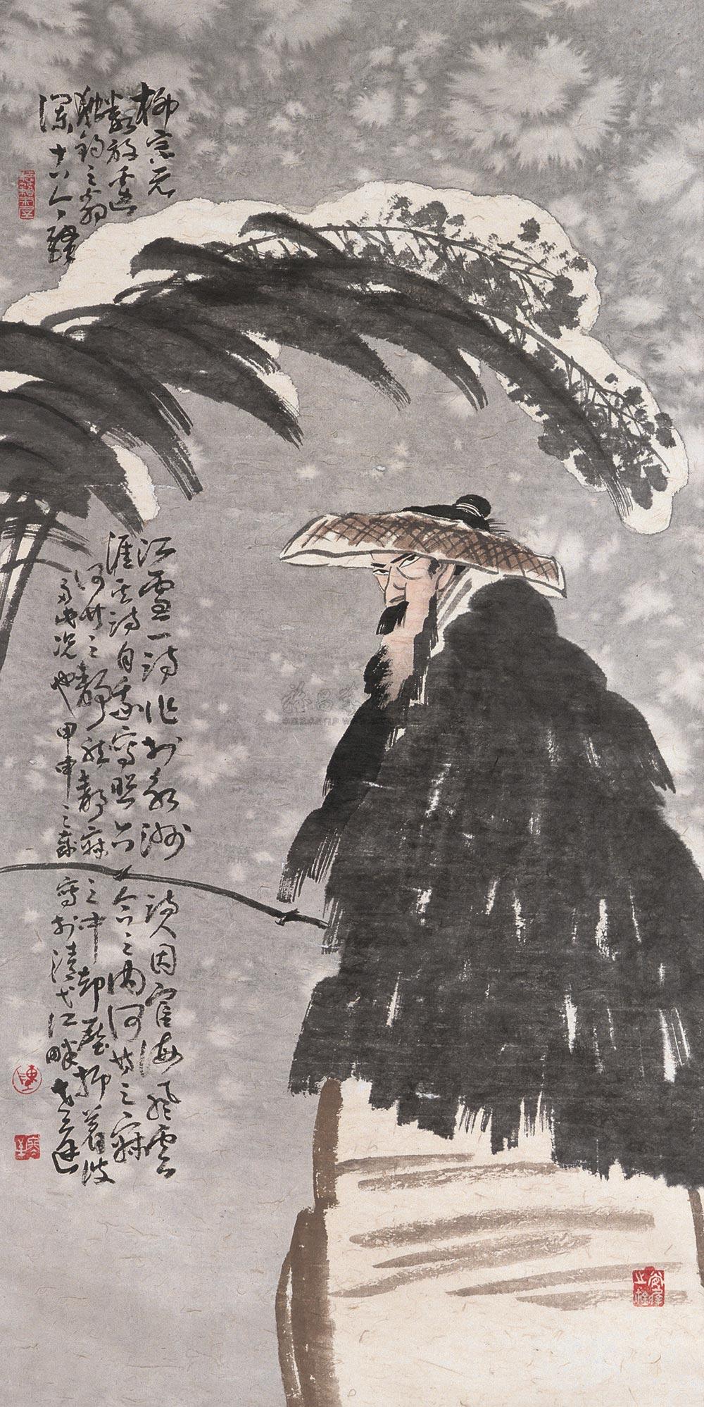 0316 柳宗元江雪诗意 立轴 纸本水墨