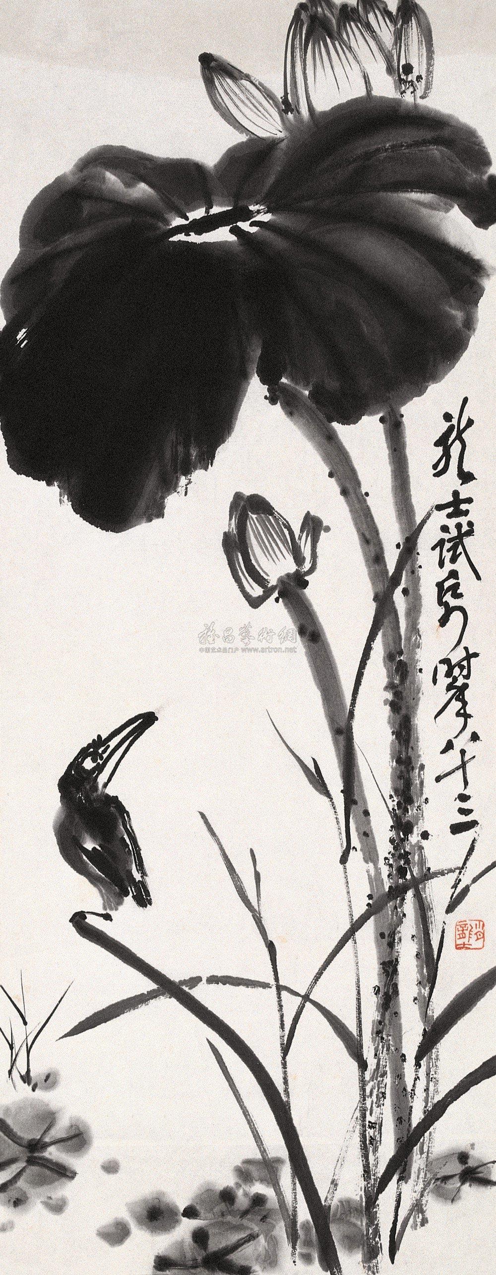 【荷花 镜心 水墨纸本】拍卖品_图片_价格_鉴赏_绘画_雅昌艺术品拍卖