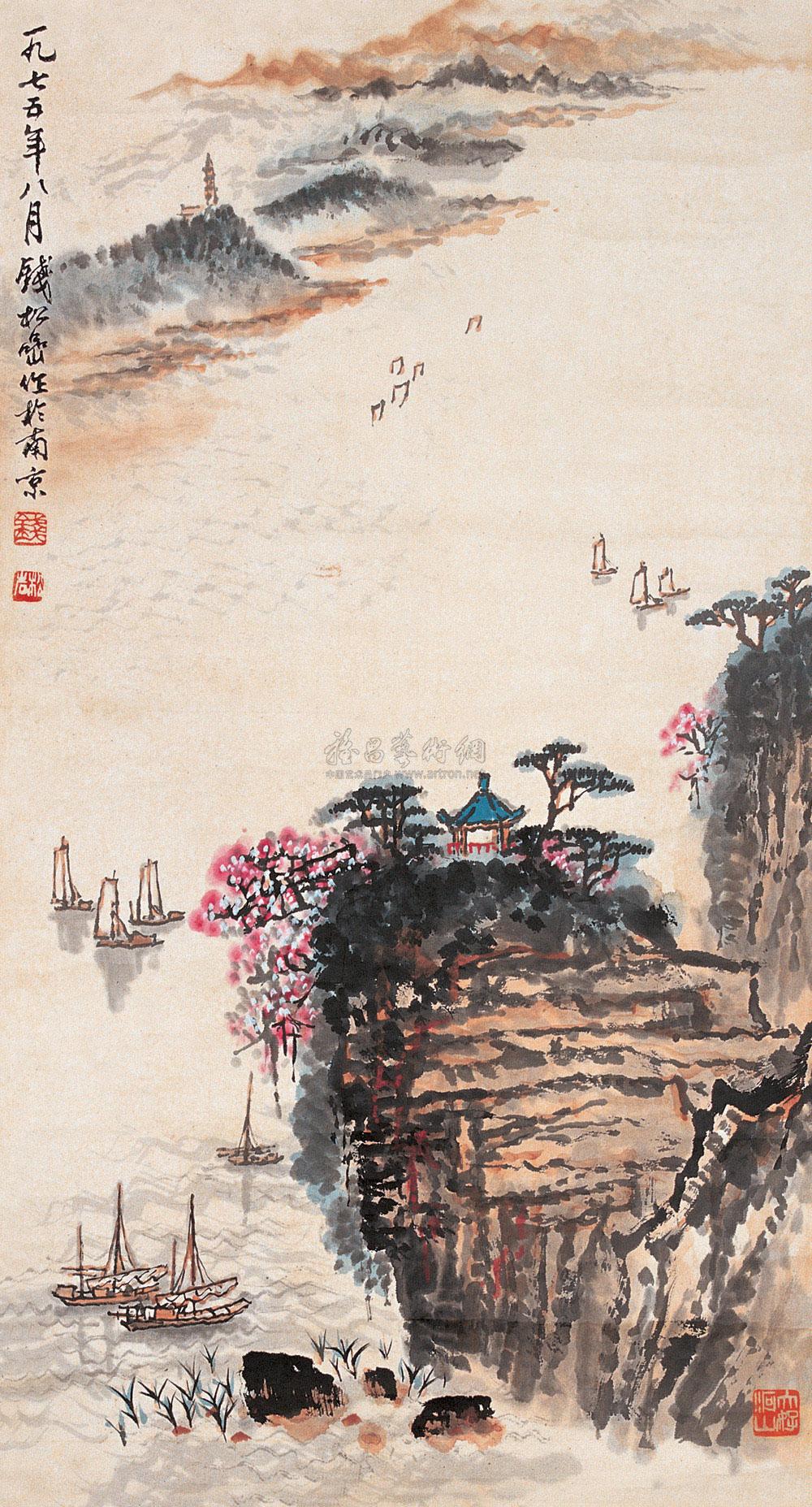 0381 太湖风光 立轴 纸本