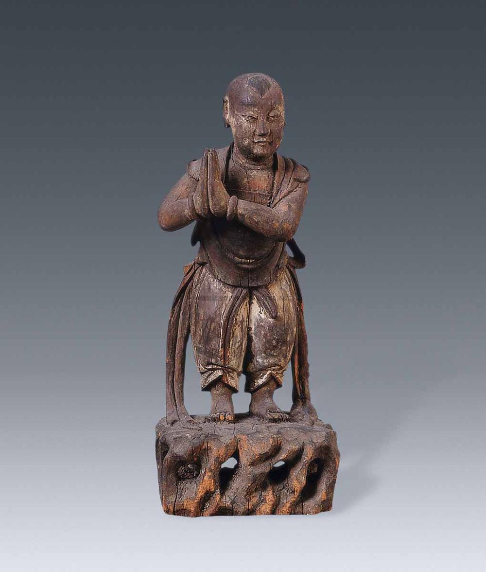 3111 明 木雕童子
