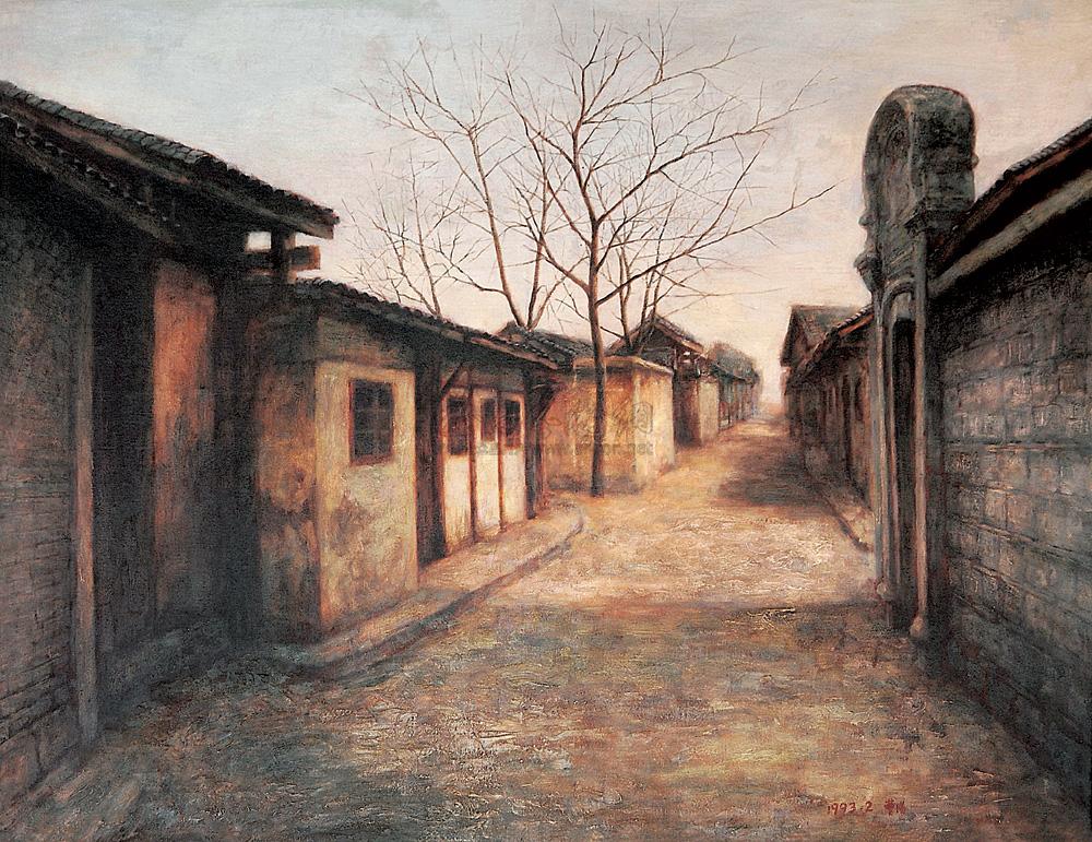 0024 街景 布面油画