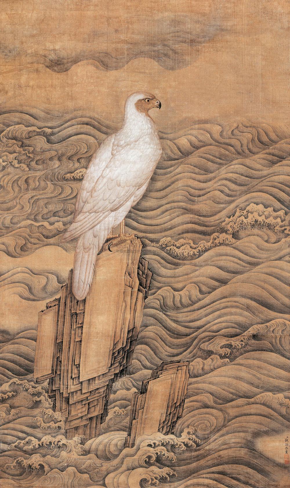 【沧海白鹰 镜心 设色绢本】拍卖品_图片_价格_鉴赏_绘画_雅昌艺术品