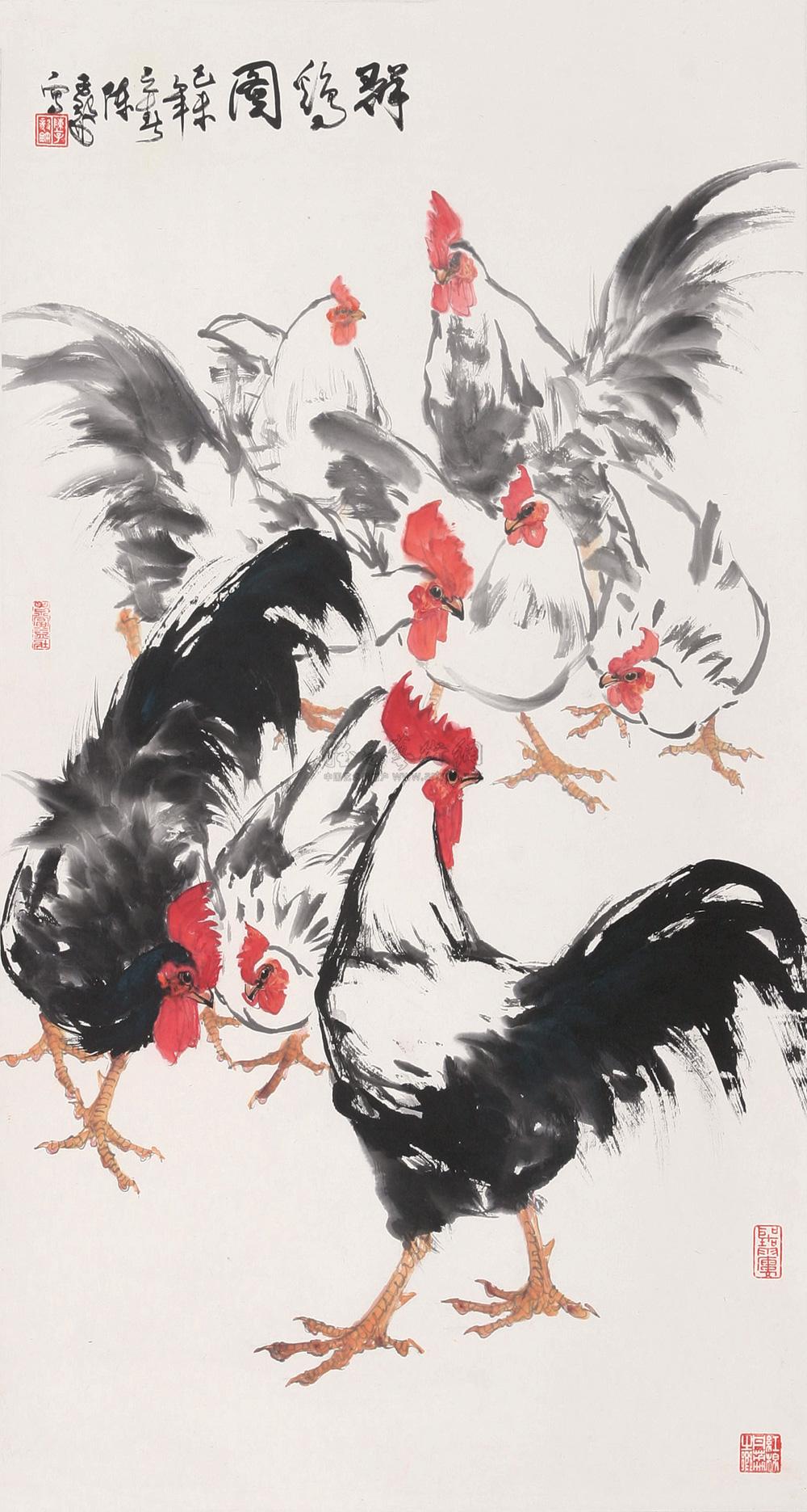 0422 群鸡图 立轴