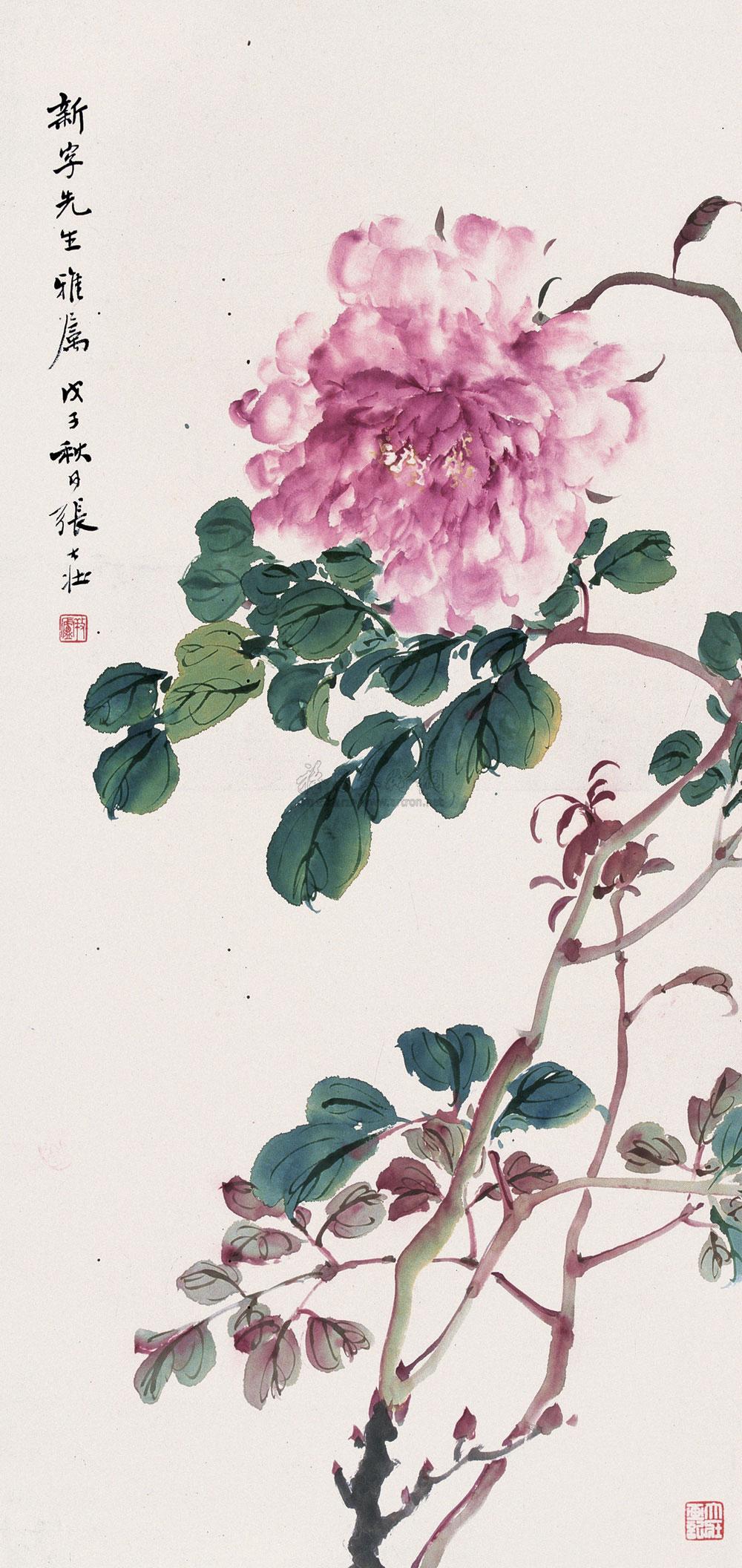 0085 1948年作 富贵牡丹 立轴