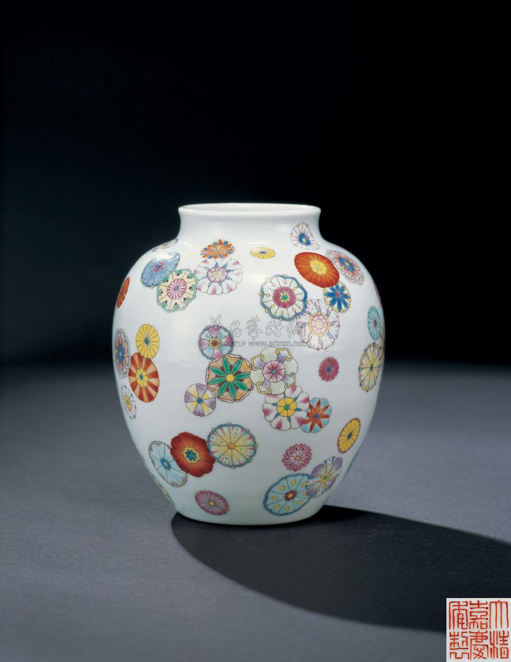 【清嘉庆 粉彩皮球花罐】拍卖品_图片_价格_鉴赏_清代粉彩瓷器_雅昌