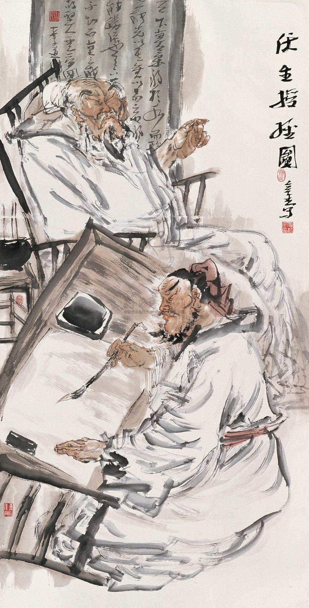 0281 伏生授经图 镜心 纸本