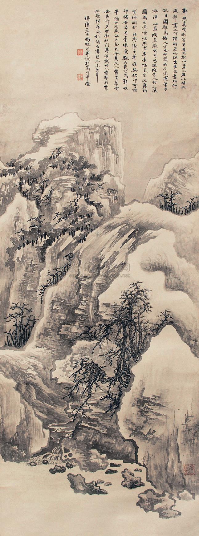 镜心 墨色纸本】拍卖品_图片_价格_鉴赏_绘画_雅昌艺术品拍卖网